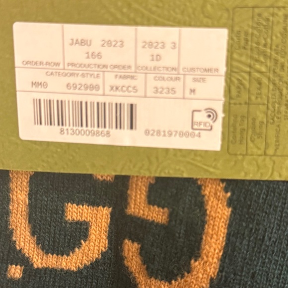 NEW with tags Gucci Green and Gold Monogram Sweater, Size Men’s Medium - Picture 5 of 8